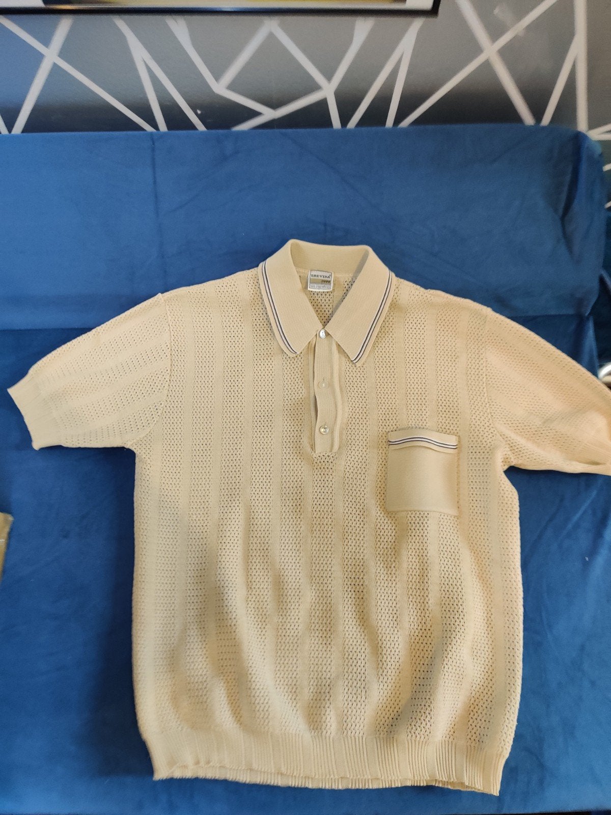 Vintage Trevira 2000 Polo Shirt - Beige, Beige, Trevira 2000, Overige maten, Ophalen of Verzenden