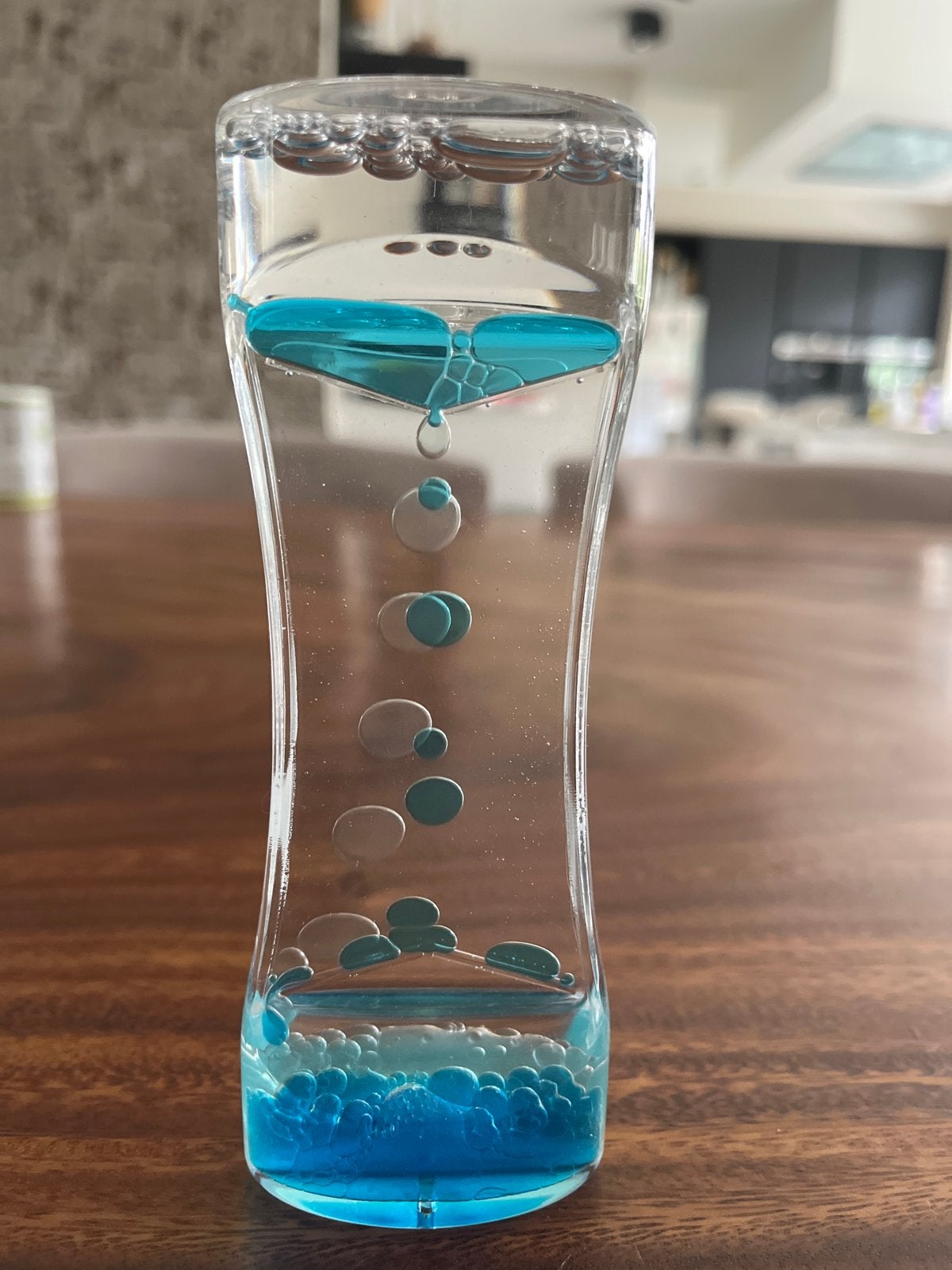 Vloeibare zandloper / timer met blauwe vloeistof, Overige typen, Ophalen of Verzenden, Zo goed als nieuw, Blauw