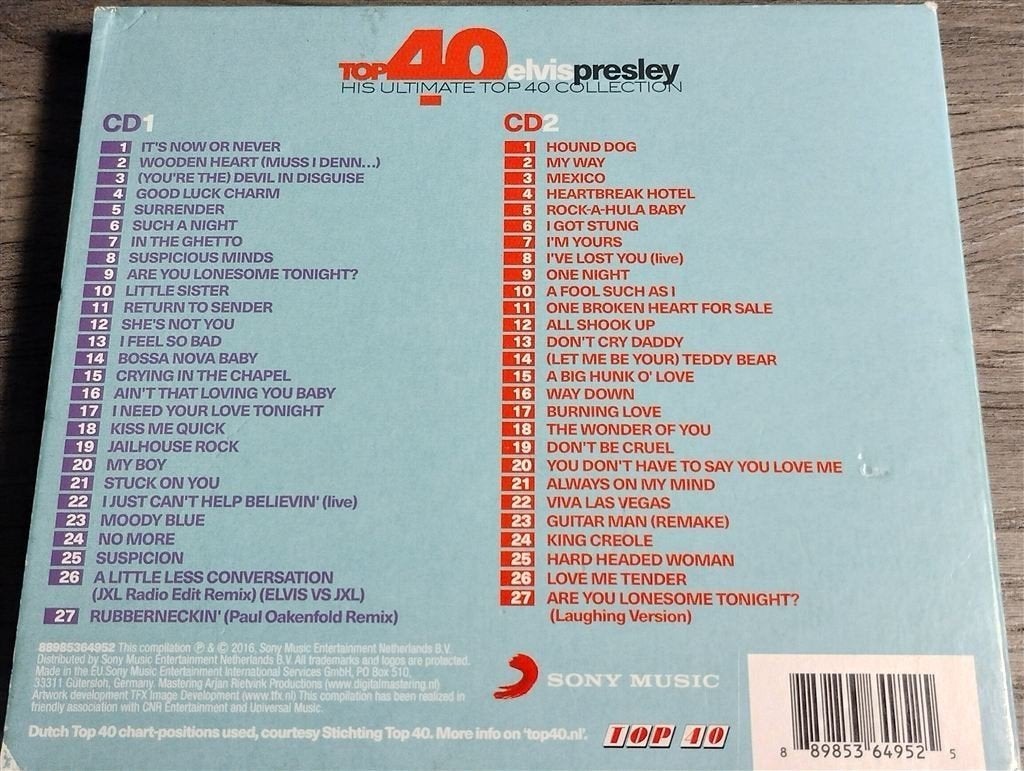 Elvis Presley - His Ultimate Top 40 Collection 2 CD Digipack, Ophalen of Verzenden, Zo goed als nieuw, Poprock