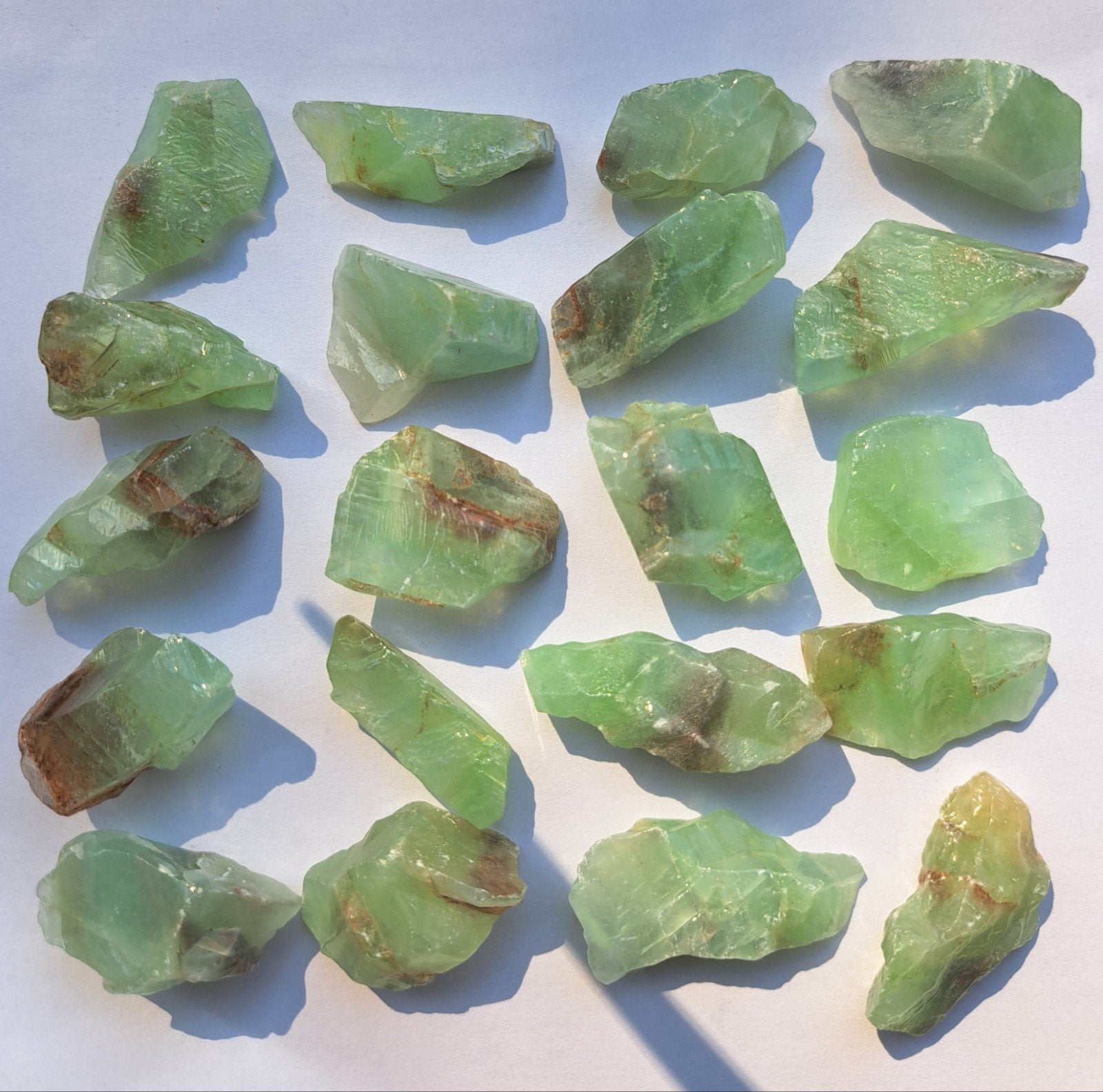 Groene Calciet uit Mexico edelsteen verzameling mineralen, Verzamelen, Ophalen of Verzenden