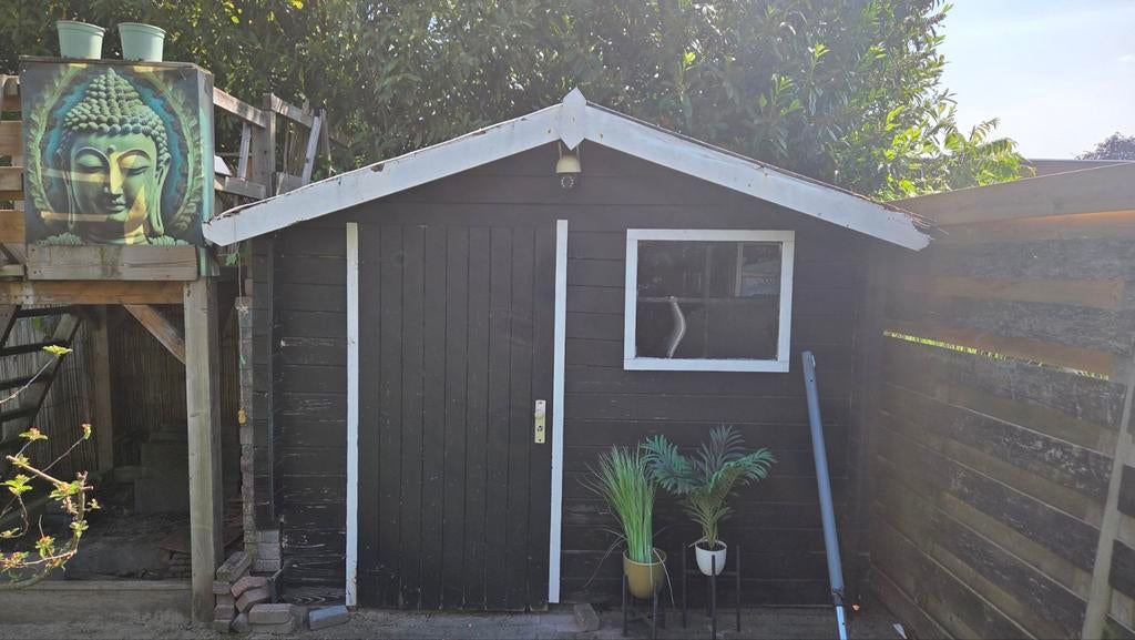 Houten Tuinhuisje / Berging - Zwart, Ophalen, Gebruikt, Hout, Overige typen