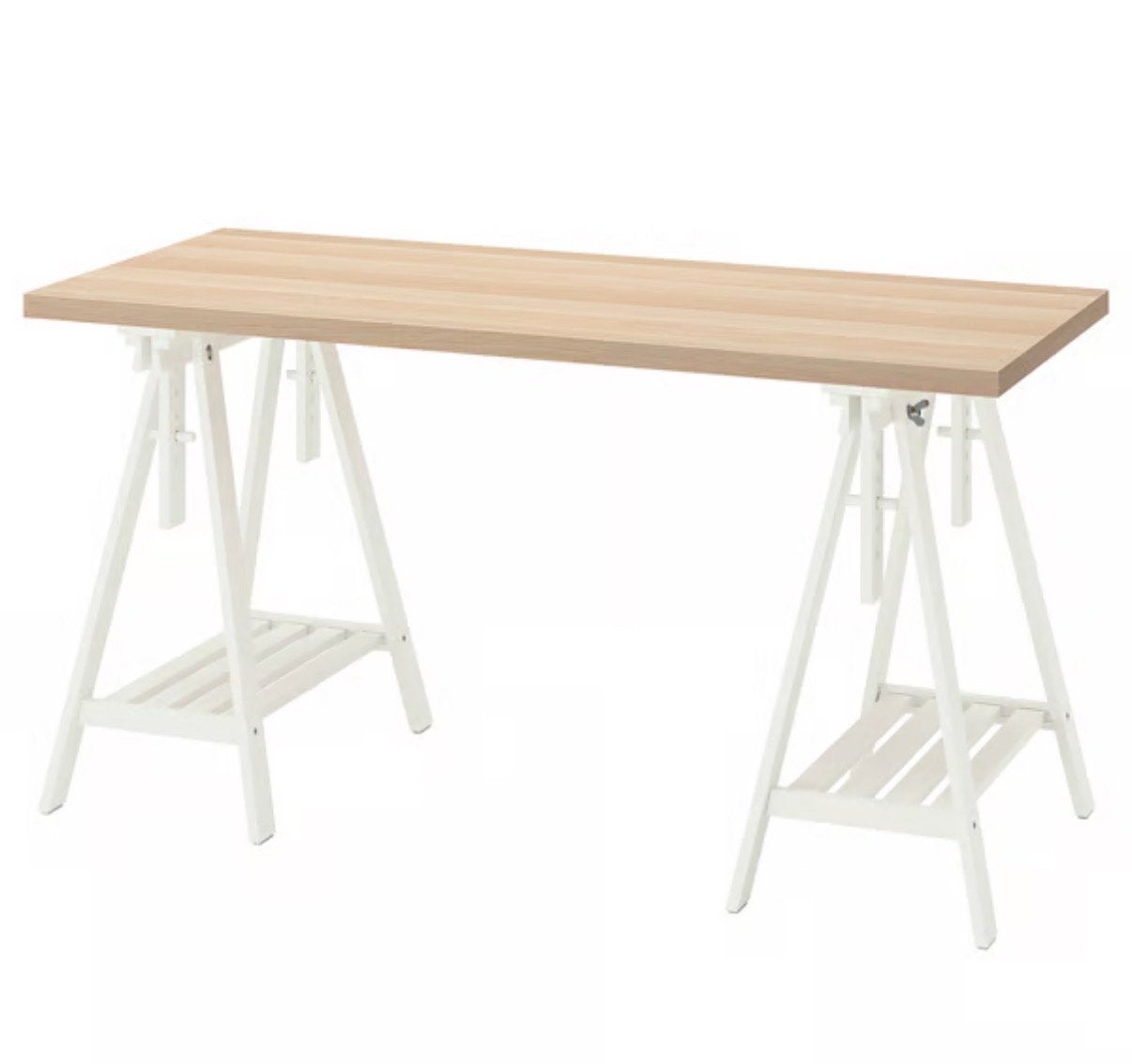 IKEA bureau met schragen - Ideaal voor thuiswerkplek, Ophalen, Demontabel, Gebruikt, Scandinavisch