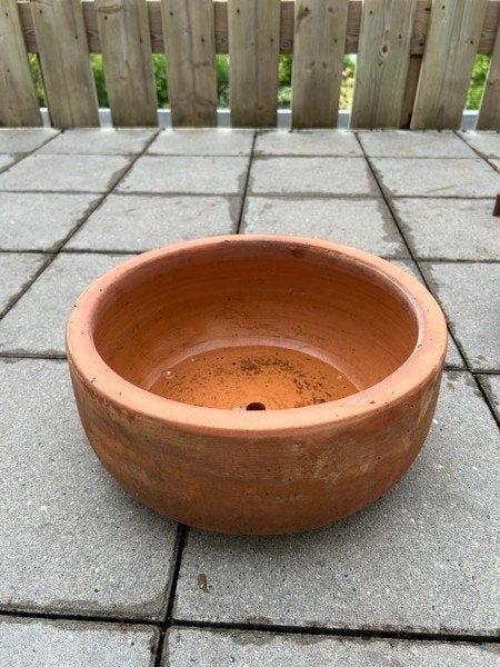 Brede ondiepe terracotta schaal bloempot ca. 30cm, 25 tot 40 cm, Gebruikt, Rond, Ophalen of Verzenden