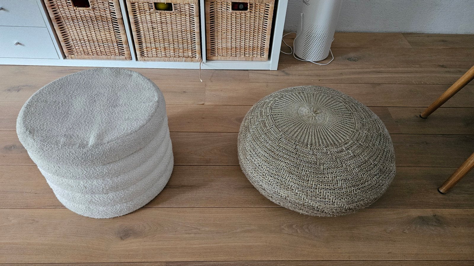Set van 2 poefs, Ophalen, Modern, Bohemien, Natuurlijk, Gebruikt, Riet of Rotan