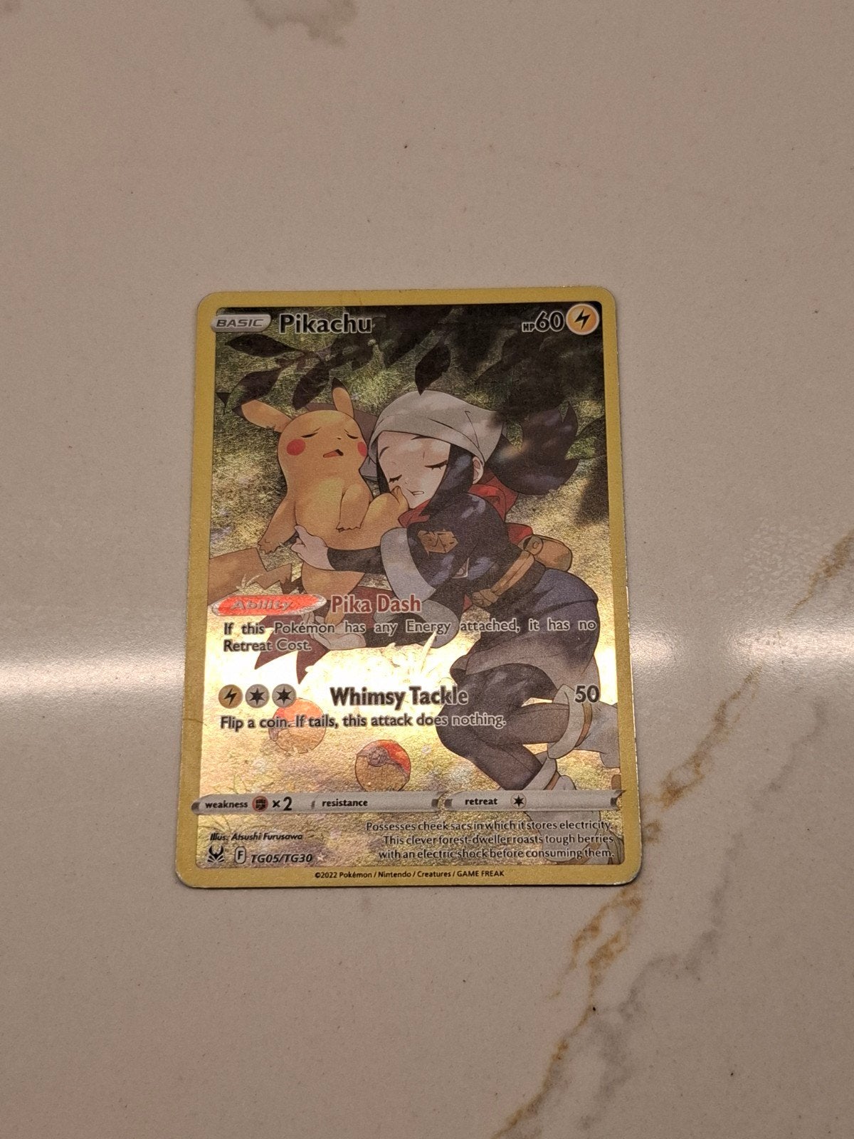 Pikachu TG05/TG30 Trainer Gallery Pokémon Kaart, Ophalen, Zo goed als nieuw, Losse kaart