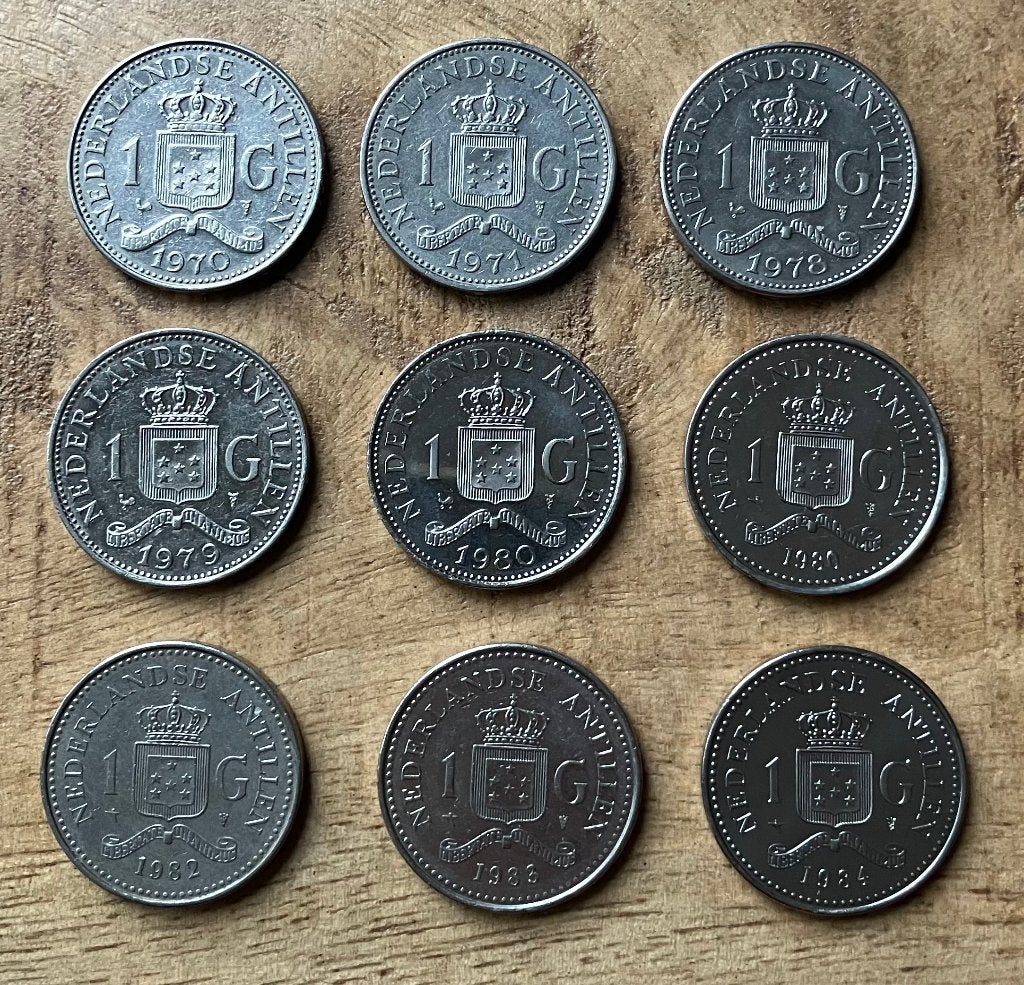 setje 1 gulden Nederlandse Antillen, Postzegels en Munten, Munten | Nederland, Ophalen, Koningin Beatrix, 1 gulden, Setje