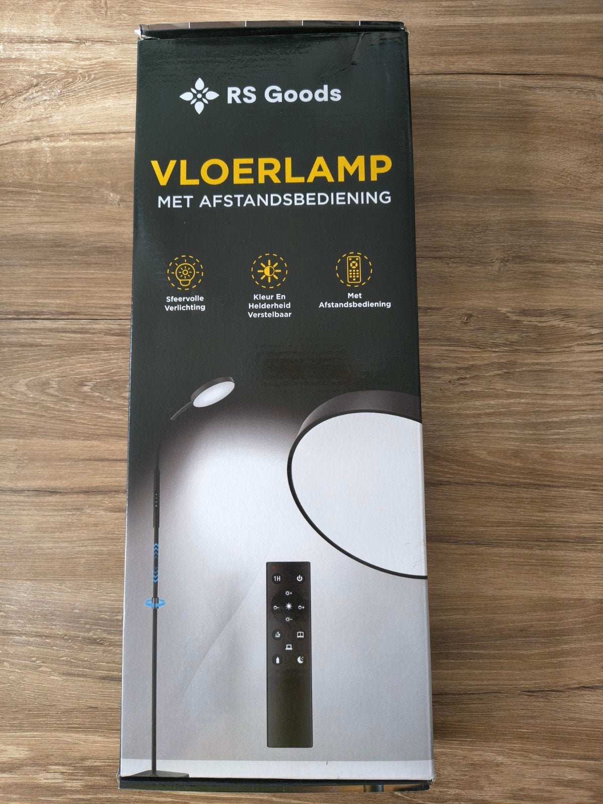 Nieuw in doos: vloerlamp met afstandsbediening, Ophalen of Verzenden, Nieuw, Overige fittingen, 150 tot 200 cm
