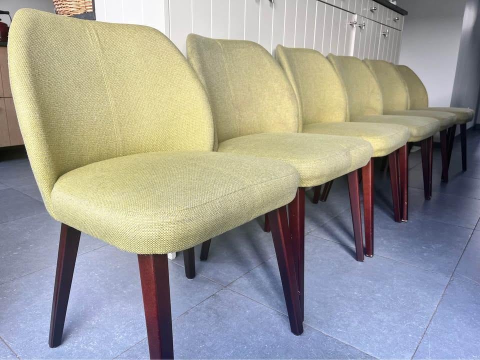 6 groene stoelen, Ophalen, Gebruikt, Overige kleuren, Stof