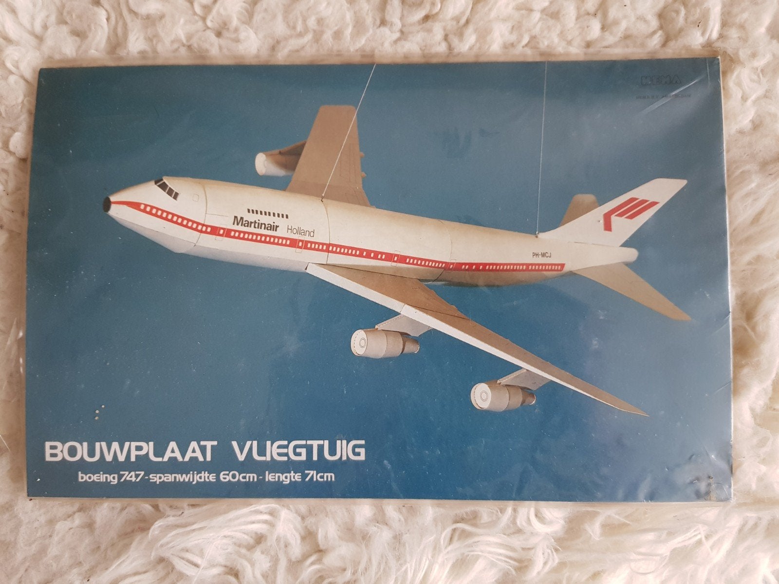 Kartonnen bouwplaat MartinAir Boeing 747., Ophalen of Verzenden, 1:72 tot 1:144, Overige merken