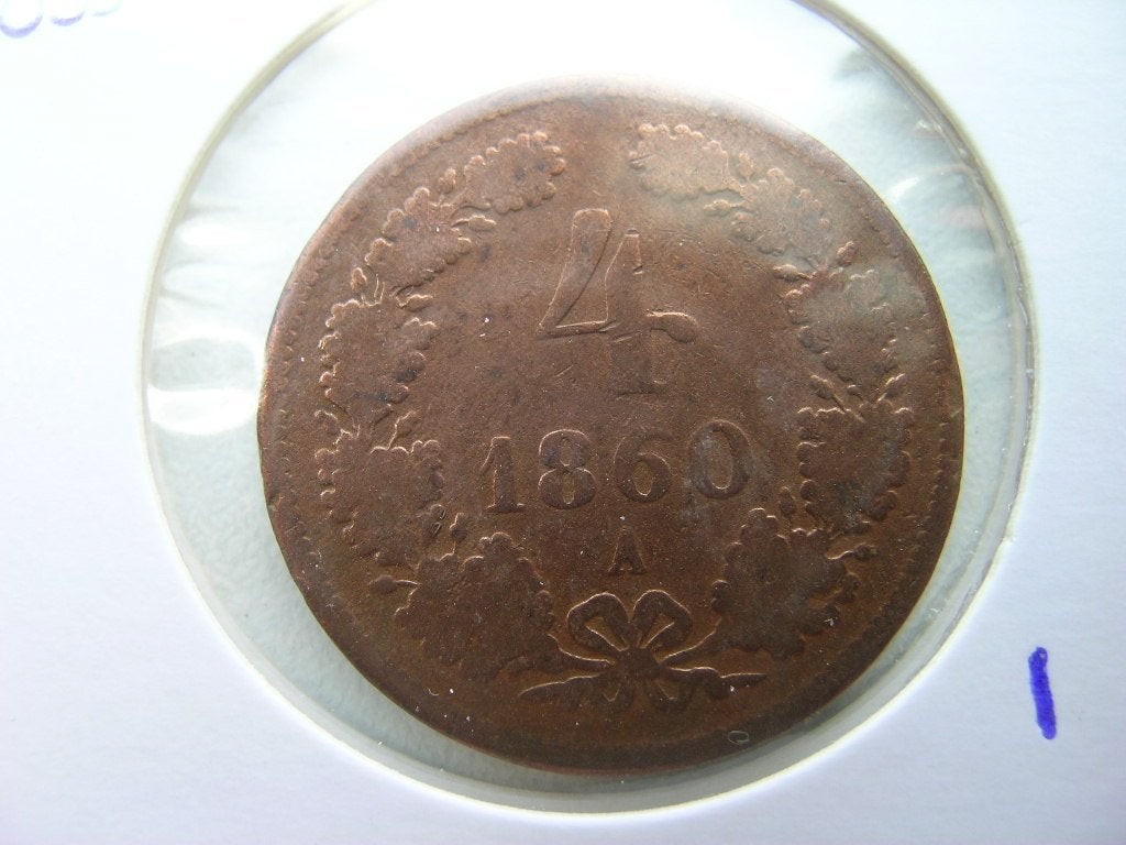 4 Kreuzer 1860 A Oostenrijk, Postzegels en Munten, Ophalen of Verzenden, Oostenrijk, Losse munt
