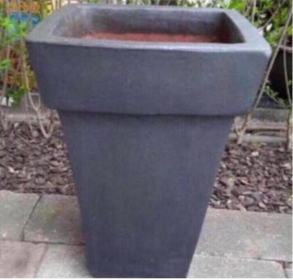 Grote antraciet terracotta bloempot, 50cm hoog, 25 tot 40 cm, Ophalen of Verzenden, Zo goed als nieuw, Balkon