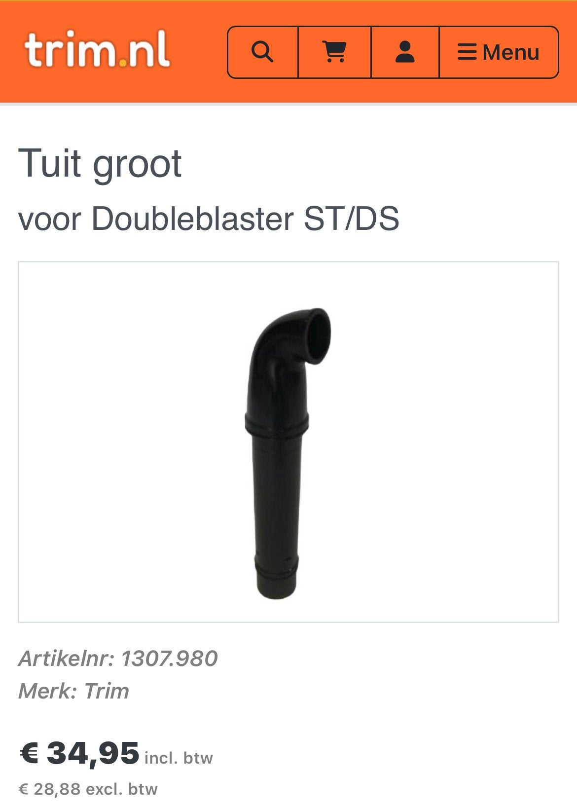 Tuit voor waterblazer, Ophalen, Zo goed als nieuw