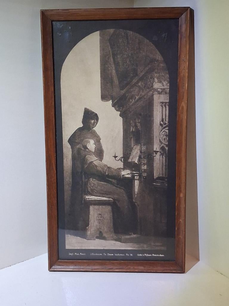 Antieke Museumreproductie Johannes Bosboom –Te Deum Laudamus, Antiek en Kunst, Kunst | Schilderijen | Klassiek, Ophalen of Verzenden