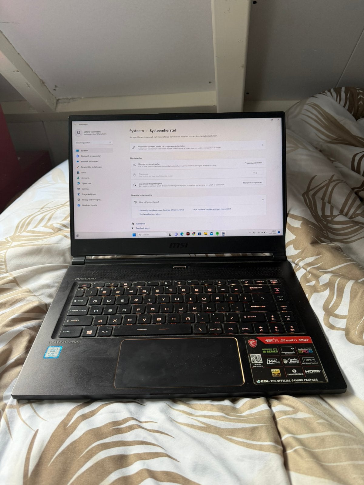 MSI GS65 Stealth 9SD Gaming Laptop / 16GB RAM / 512GB SSD, Computers en Software, Windows Laptops, 2 tot 3 Ghz, Verzenden, Zo goed als nieuw