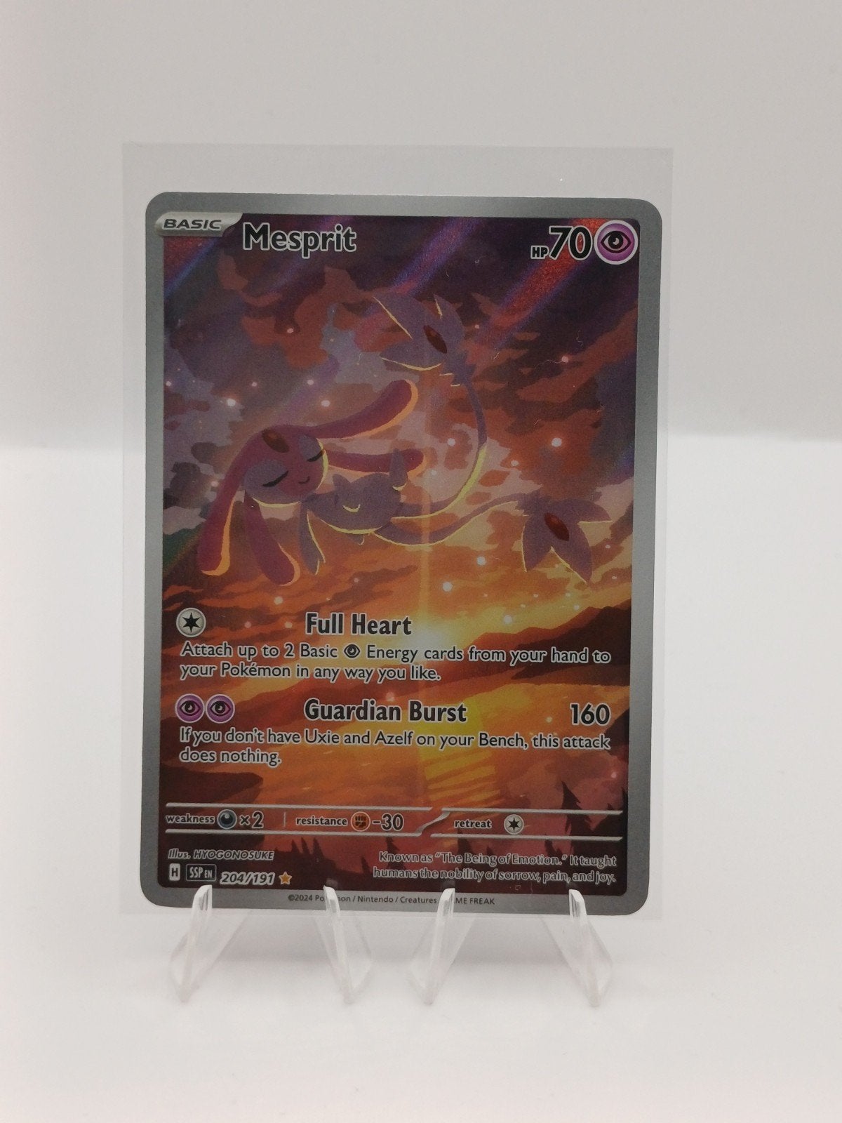 Mesprit #204 (Surging Sparks) - NM, Ophalen of Verzenden, Zo goed als nieuw, Losse kaart, Foil