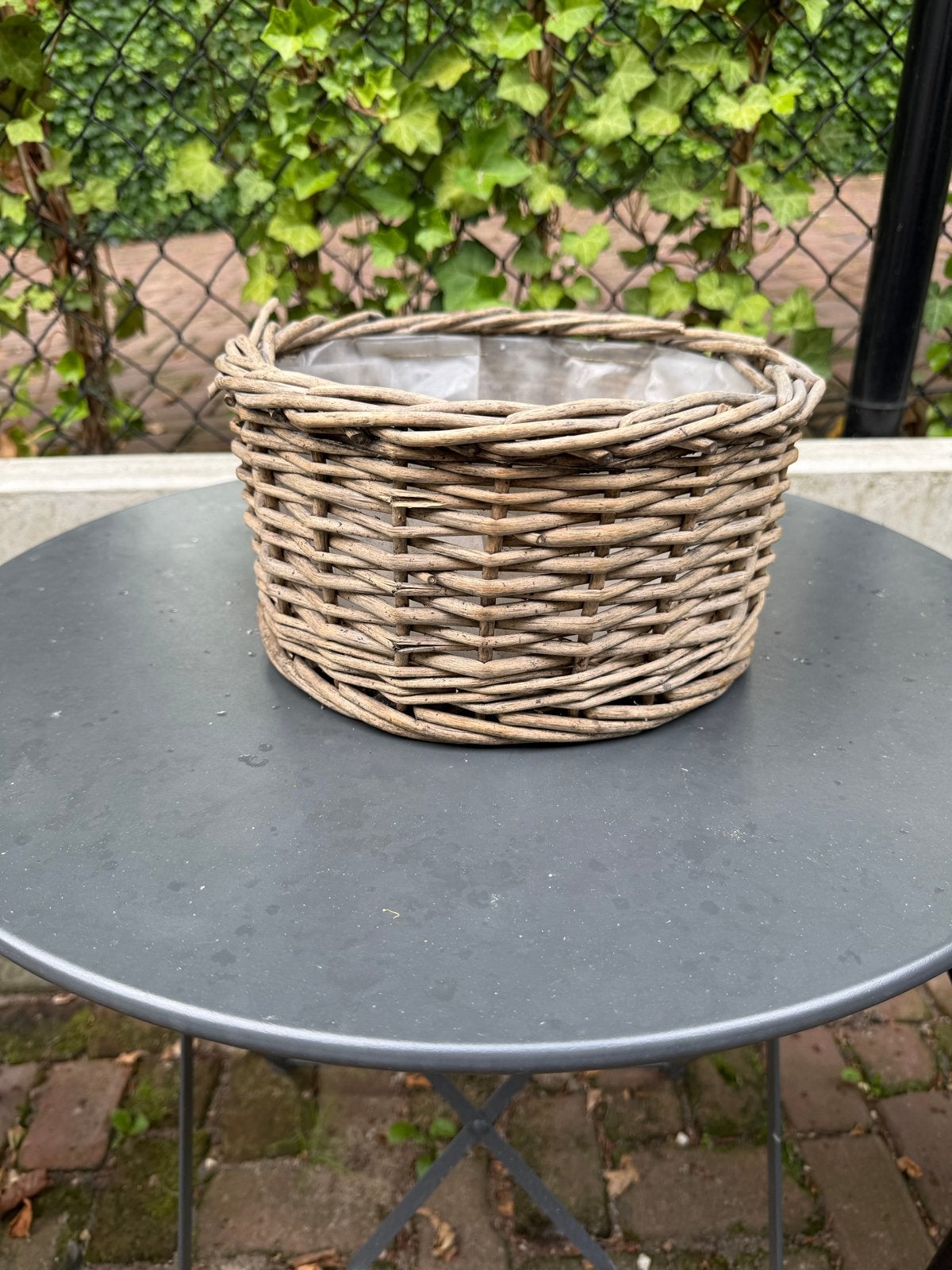 Rotan bloempot met plastic binnenvoering, Overige materialen, Minder dan 30 cm, Minder dan 60 cm, Rond