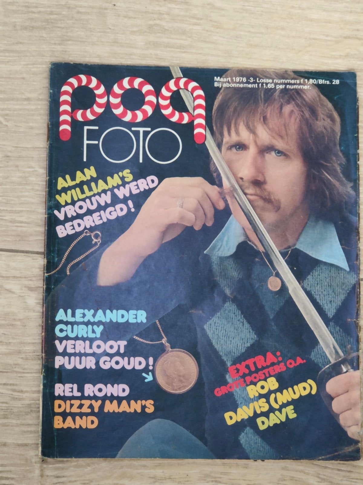 Popfoto maart 1976. Super Poster Rob Davis (Mud) en Dave., Verzamelen, Ophalen of Verzenden, 1960 tot 1980, Nederland, Tijdschrift
