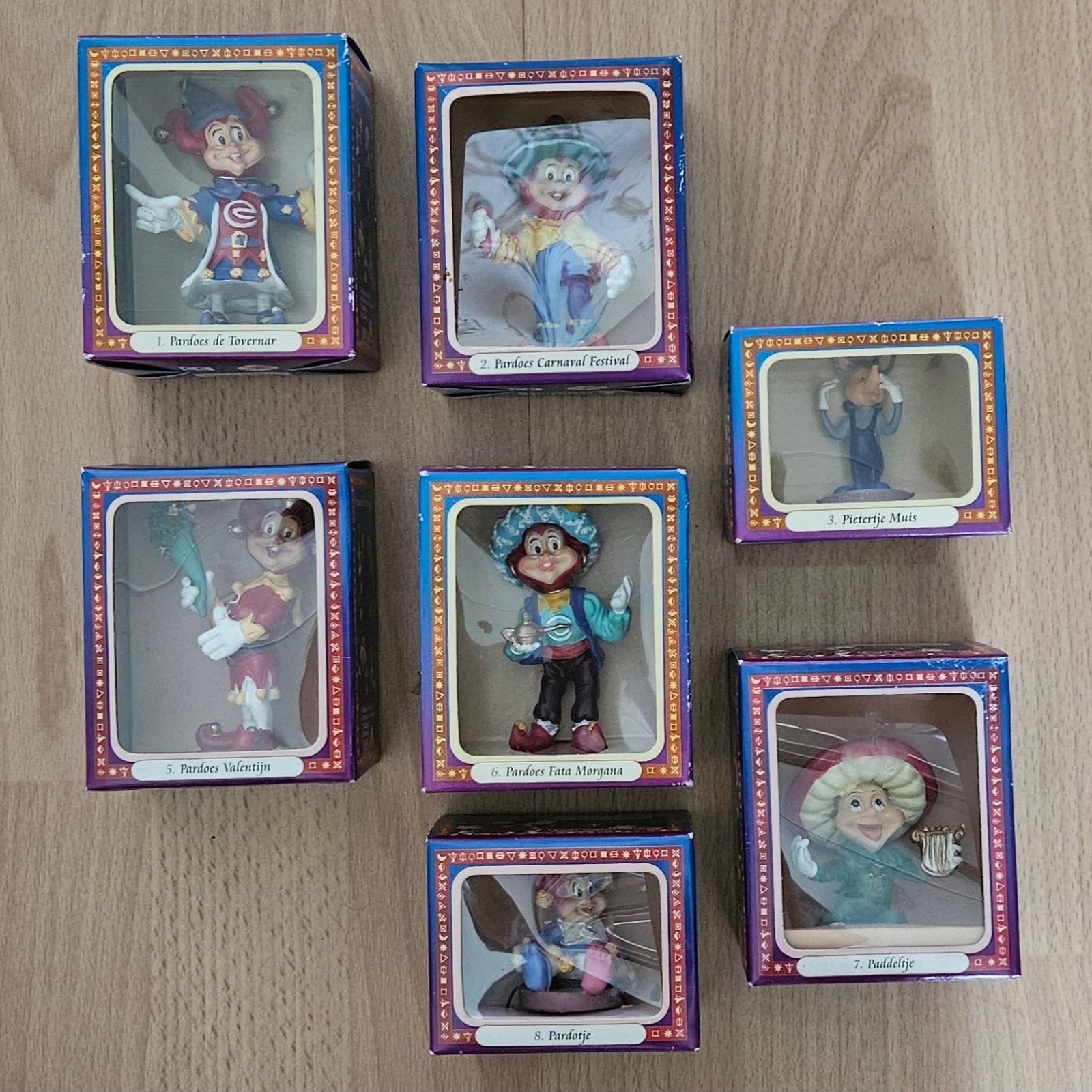 Complete set Efteling Pardoes figuurtjes in doos, Ophalen of Verzenden, Zo goed als nieuw, Beeldje of Poppetje