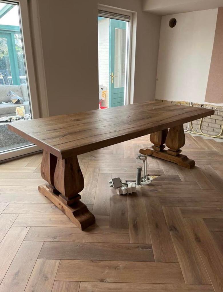 Eettafel +sallontafel (foto en 1 en 2)- hetzelfde eikenhout, Ophalen, Eikenhout, 200 cm of meer, 50 tot 100 cm