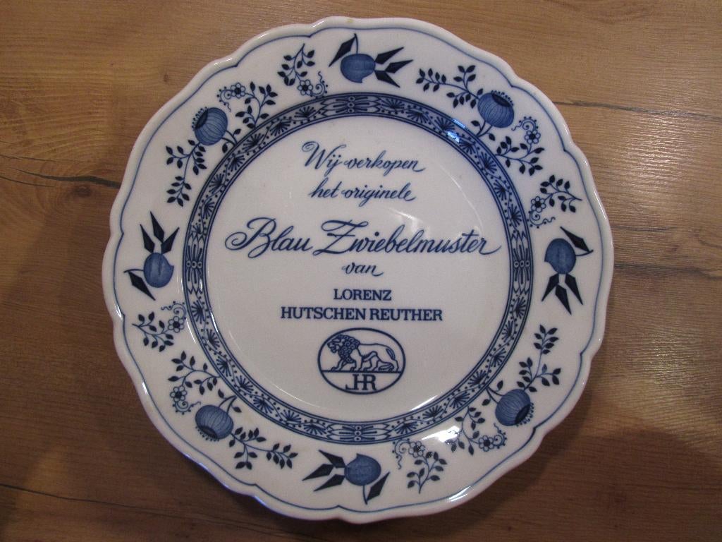 Hutschenreuther Zwiebelmuster dealerbord reclamebord, Ophalen of Verzenden