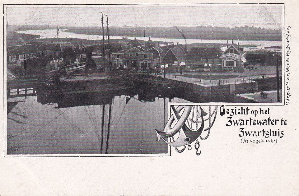 732P Zwartsluis, Gezicht op het Zwartewater, jugendstil  TOP, Ophalen of Verzenden, Voor 1920, Ongelopen, Overijssel