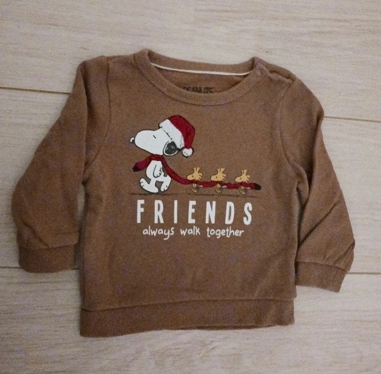 Baby kersttrui Snoopy, maat 74, Kinderen en Baby's, Gebruikt, C & A, Ophalen of Verzenden, Truitje of Vestje
