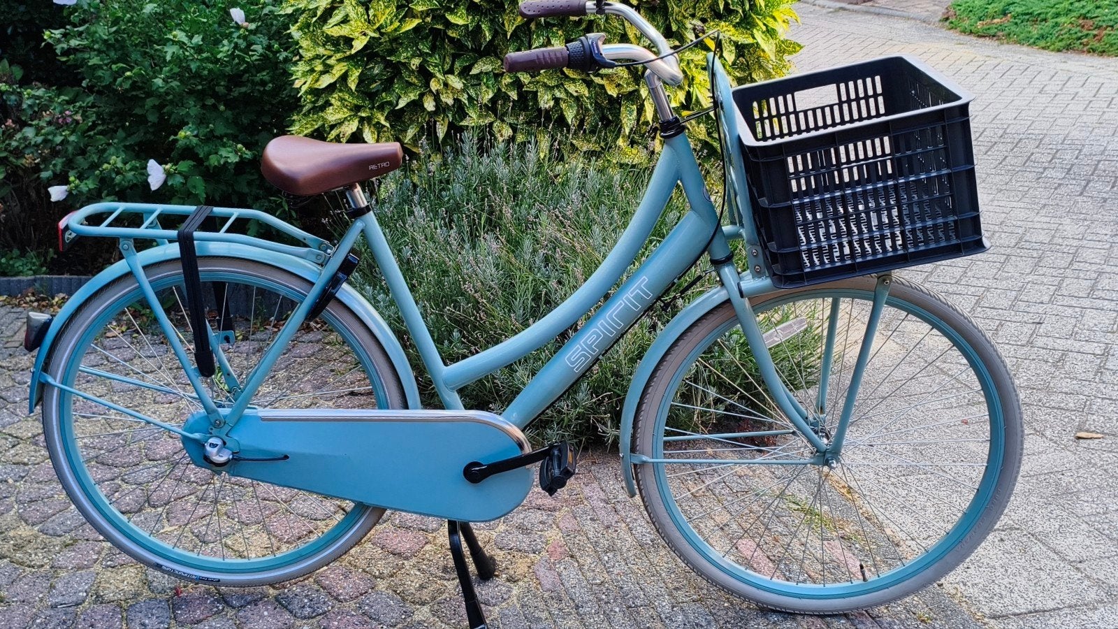 Transportfiets 28" lichtblauw, weinig gebruikt, Terugtraprem, Versnellingen, Zo goed als nieuw, 50 tot 53 cm