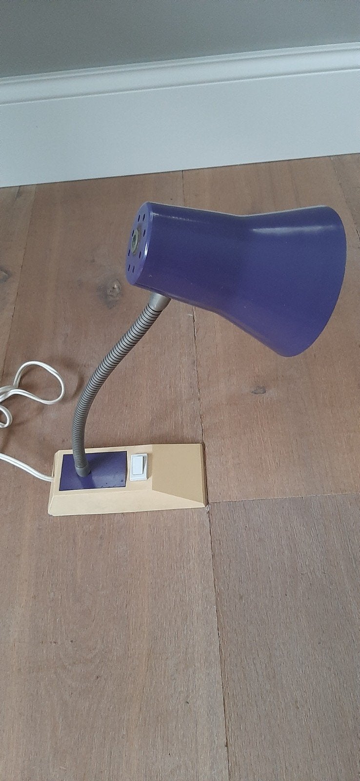 Vintage Paarse Bureaulamp met Zwanenhals - Jaren '60/'70, Ophalen of Verzenden