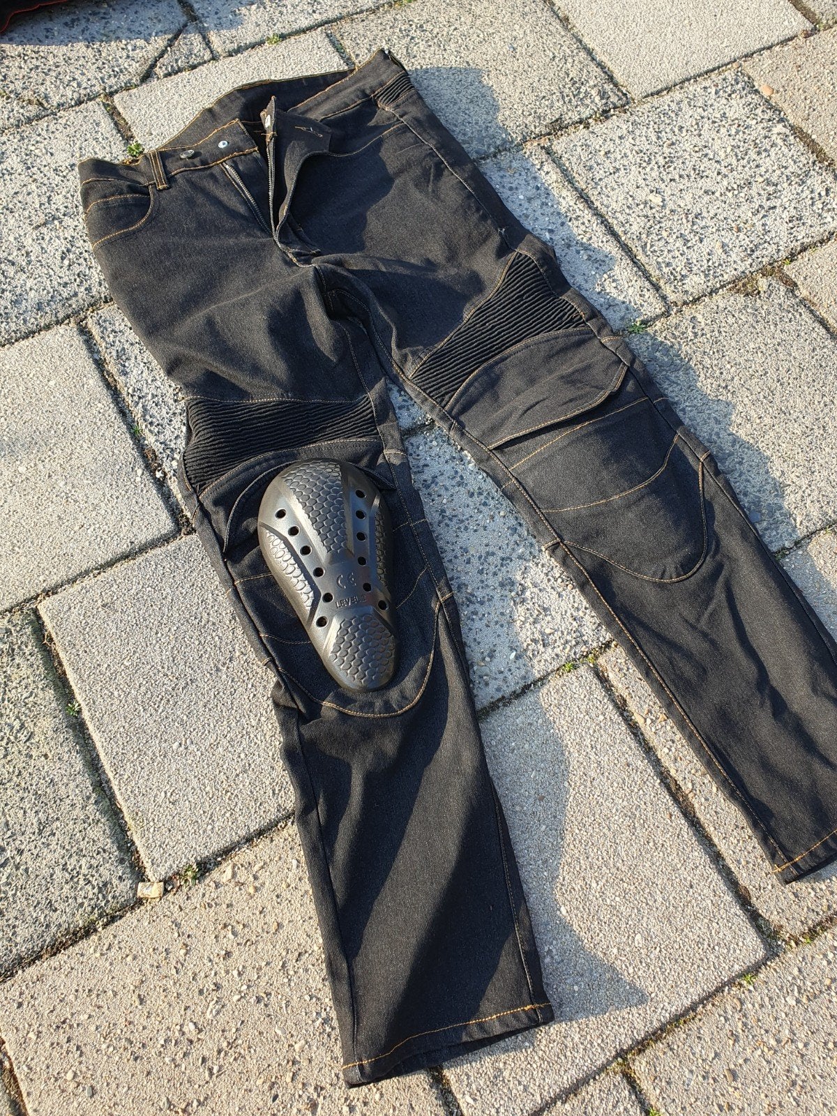 Motorbroek spijkerbroeklook, Ophalen, Tweedehands, Broek | textiel