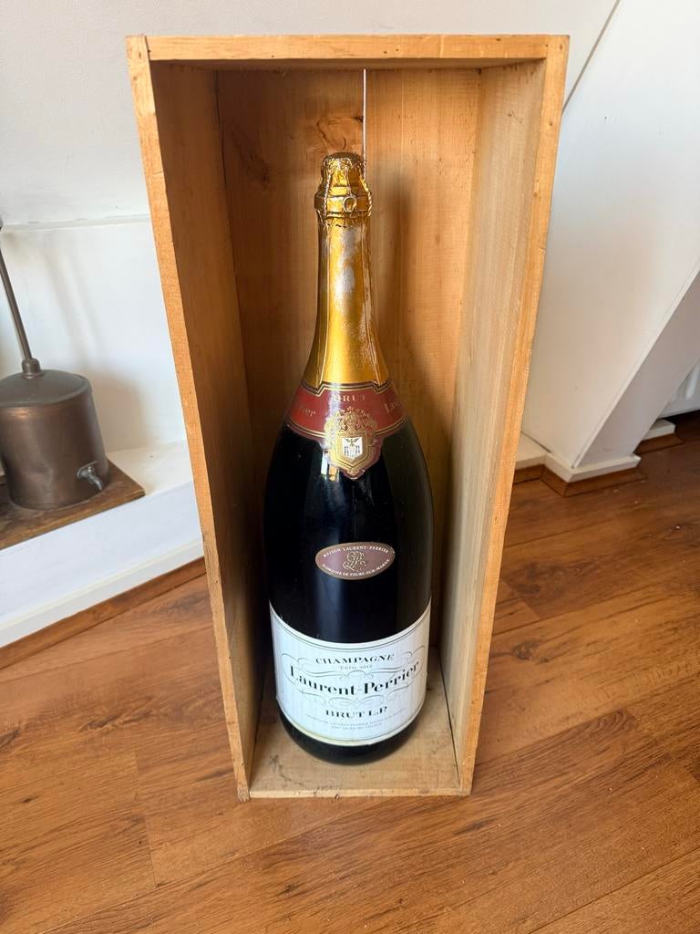 Champagne Laurent Perrier Brut L.P. decorfles - 75cm hoog, Verzamelen, Wijnen, Ophalen, Gebruikt, Frankrijk, Champagne