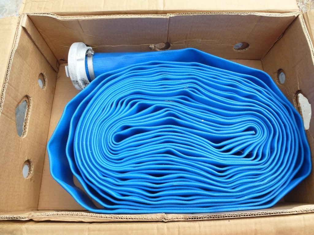 Bleu Layflat waterafvoerslang 2,5 duims  en 22 meter lang, Ophalen of Verzenden, Zo goed als nieuw, Elektrisch, Dompelpomp