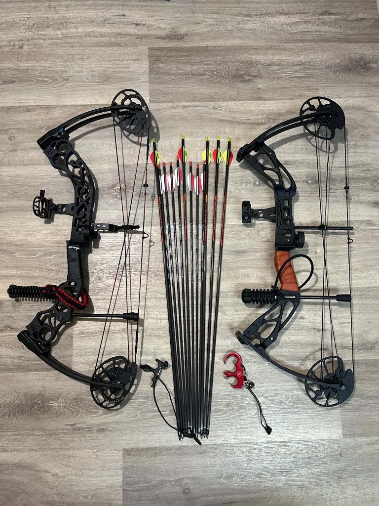 Sanlida Dragon X8 Compoundbogen set met pijlen en koffer, Ophalen, Gebruikt, Compoundboog