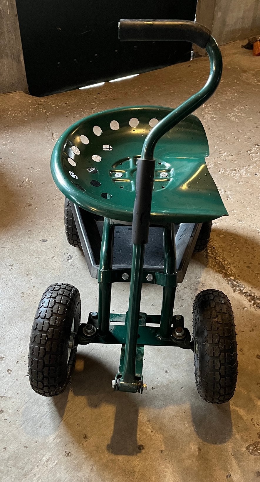 Verrijdbaar tuinkarretje/tuinkrukje met draaibare zitting, Ophalen, Gebruikt, Handmatig