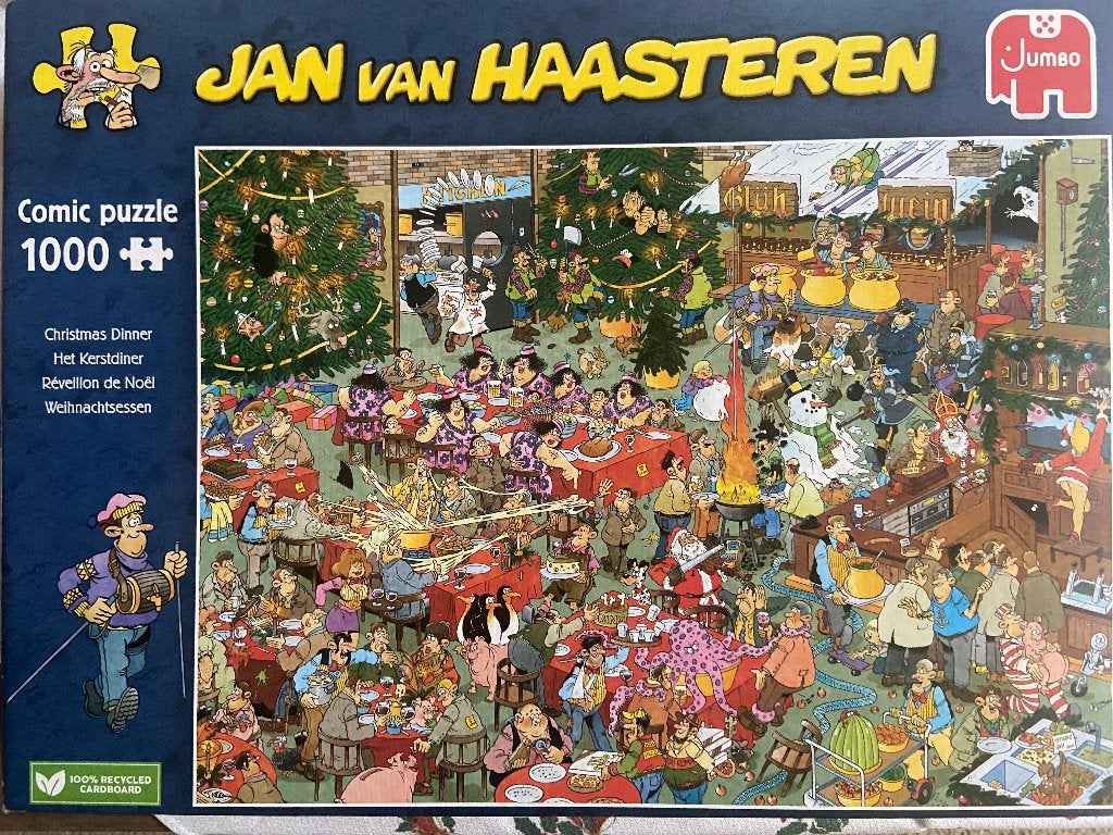Jan van Haasteren puzzel 997 stukjes Het kerstdiner, Ophalen, 500 t/m 1500 stukjes, Gebruikt
