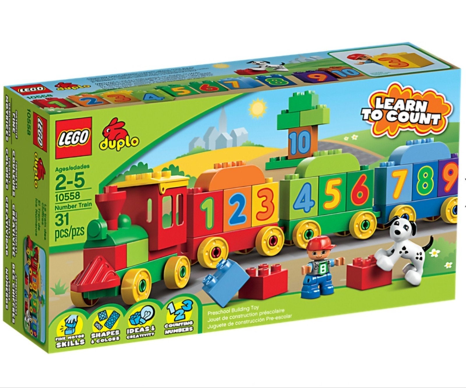 LEGO Duplo Cijfertrein 10558 - Leer Spelenderwijs Tellen, Ophalen of Verzenden, Gebruikt, Complete set, Duplo