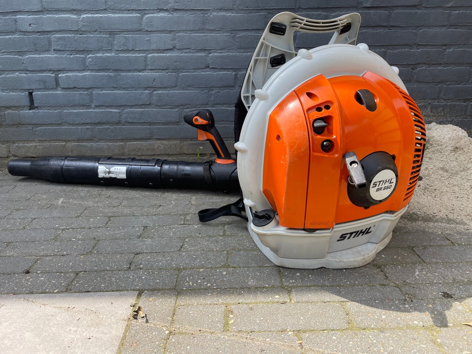 Stihl bladblazer BR 550, Ophalen of Verzenden, Zo goed als nieuw, Benzine