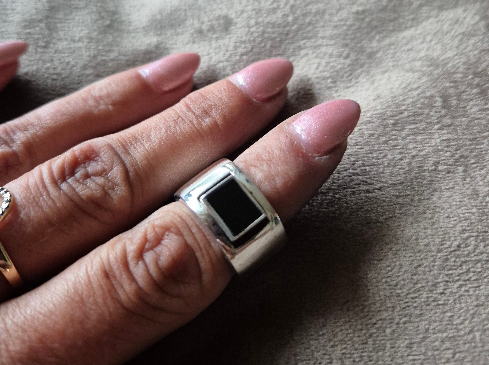 Buddha to Buddha ring, reversible maat 16, Sieraden, Tassen en Uiterlijk, Ringen, Ophalen of Verzenden, Dame of Heer, Zilver, Zilver