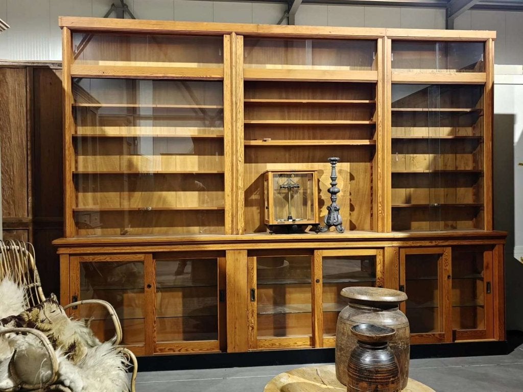 Unieke vintage laboratoriumkast | Schoolkast, Wandkast #8216, Antiek en Kunst, Ophalen of Verzenden