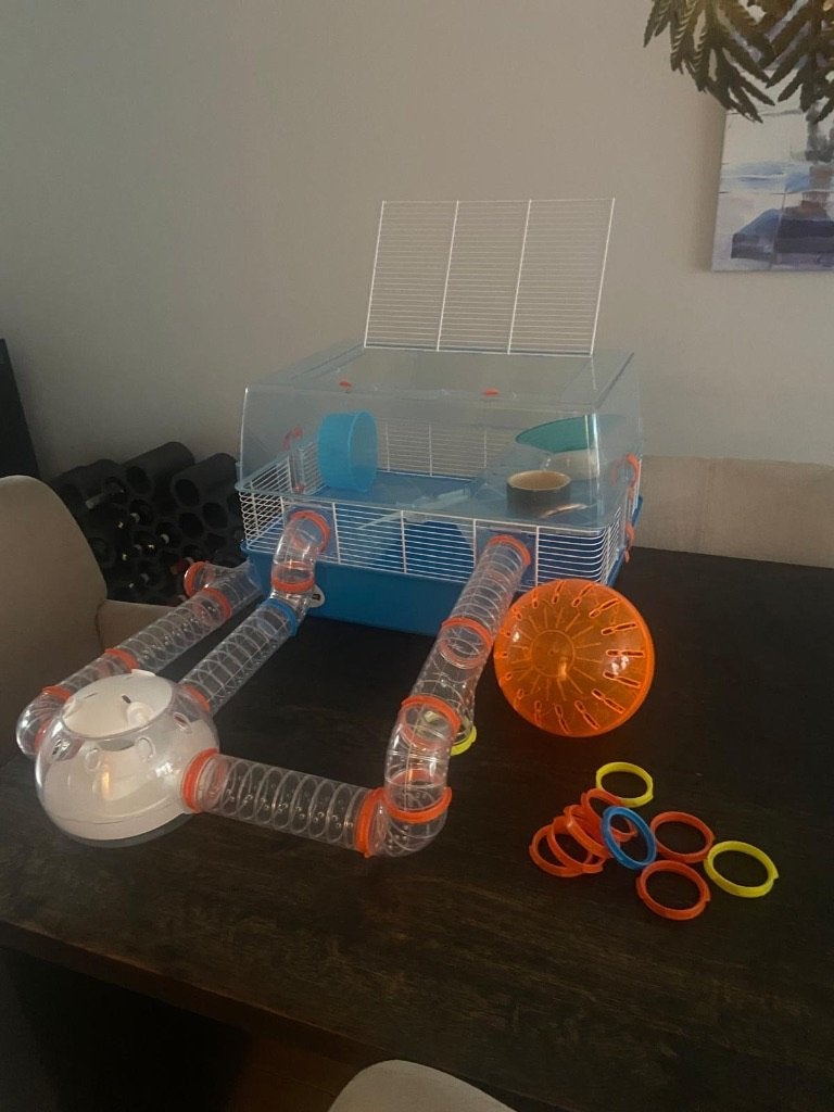 Hamsterkooi met buizen systeem, Dieren en Toebehoren, Kooi, Gebruikt, Minder dan 75 cm, Hamster
