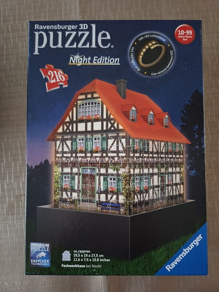 Ravensburger 3D Puzzel Night Edit. Huis met LED-verlichting, Ophalen, Minder dan 500 stukjes, Zo goed als nieuw, Rubik's of 3D-puzzel
