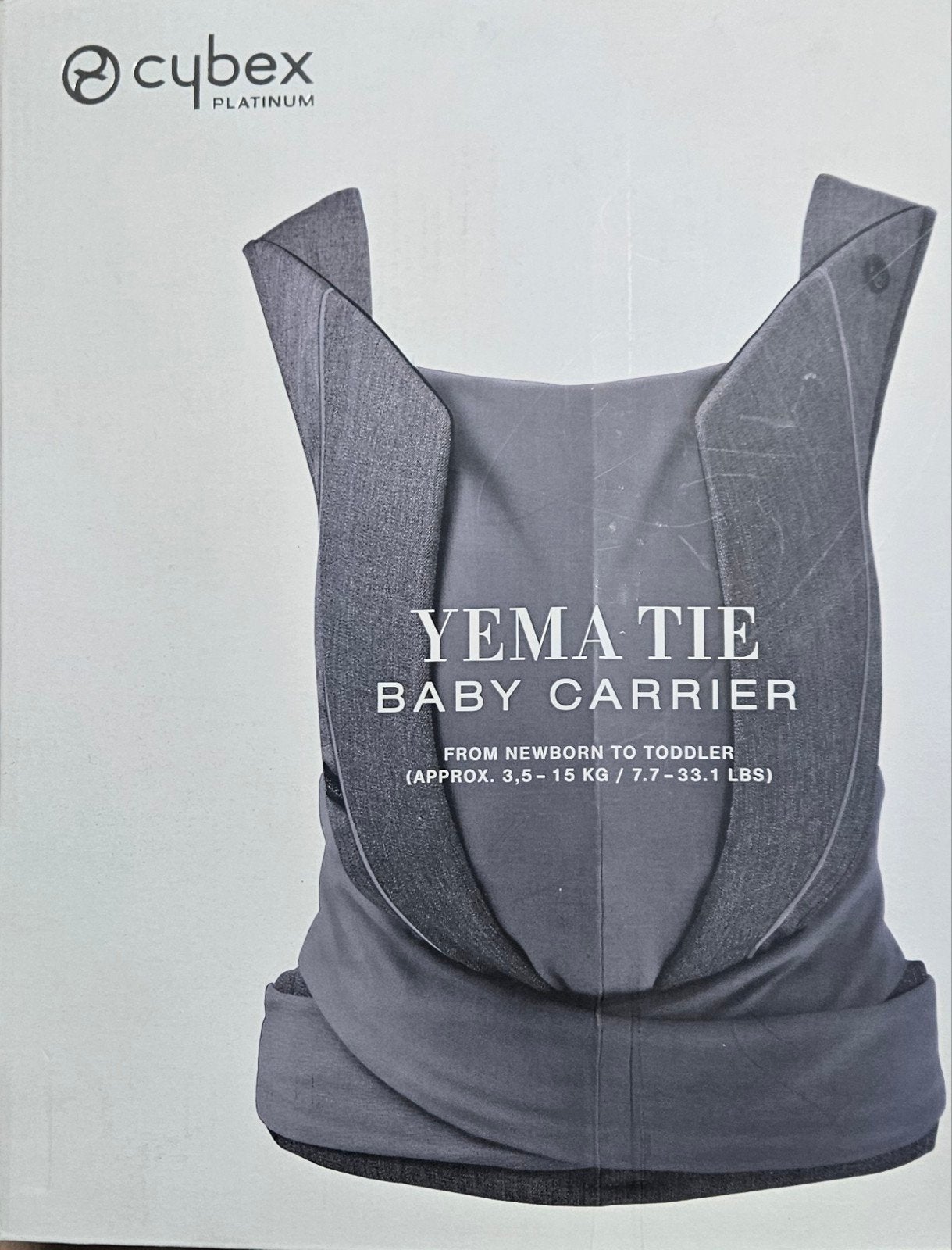 Cybex platinum Yema Tie Baby Carrier - Grijs, Ophalen of Verzenden, Buik, Rug of Zij, Draagzak, Overige merken