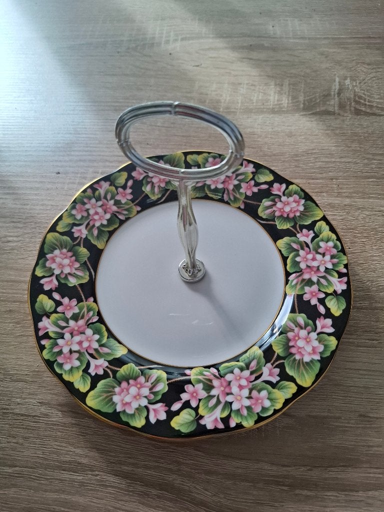Royal Albert Mayflower etagere - Puntgaaf met gouden randen, Ophalen of Verzenden