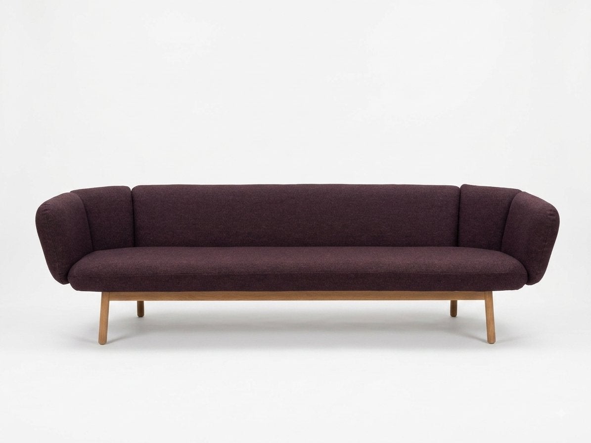 Artifort Bras 3 zits aubergine paars grijs nieuw gestoffeerd, Hout, 250 tot 300 cm, Verzenden, Driepersoons