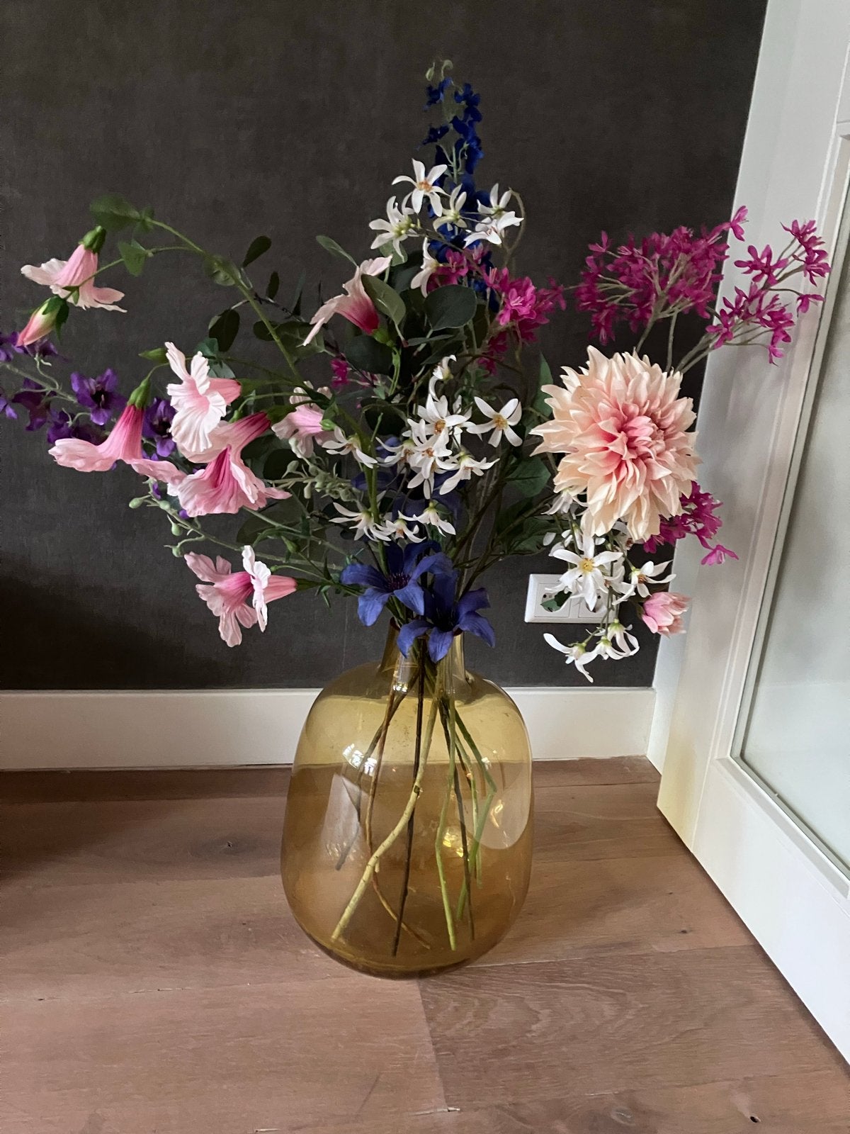 Silk-ka kunstbloemen boeket 9 takken, Huis en Inrichting, Binnen, 90 cm, Silk-ka, Ophalen of Verzenden