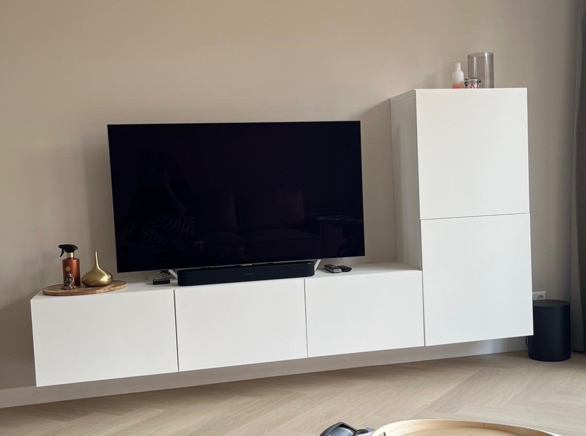 Tv meubel mat wit 240cm, Ophalen of Verzenden, 25 tot 50 cm, 200 cm of meer, Minder dan 100 cm