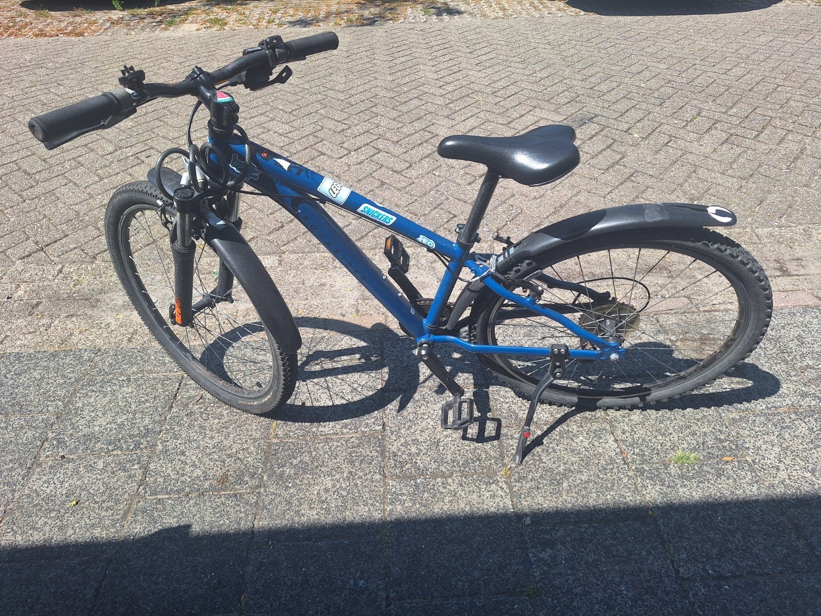 Rockrider Blauwe mountainbike met versnellingen, Fietsen en Brommers, Fietsen | Kinderfietsjes, Ophalen, 20 inch of meer, Gebruikt