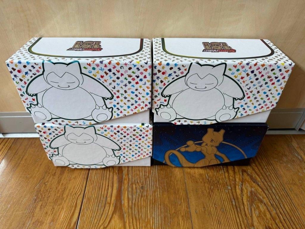4x Lege Pokémon ETB's: 3x 151 Snorlax & 1x Go Mewtwo, Ophalen of Verzenden, Gebruikt, Overige typen