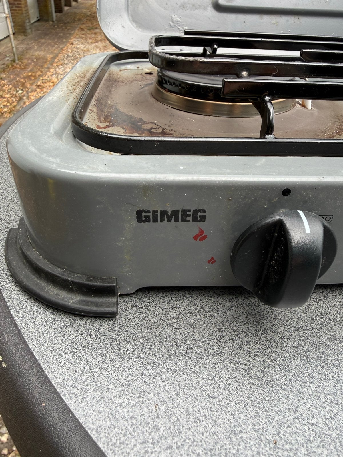 Gimeg camping gasstel met 2 pitten, Ophalen of Verzenden, Gebruikt