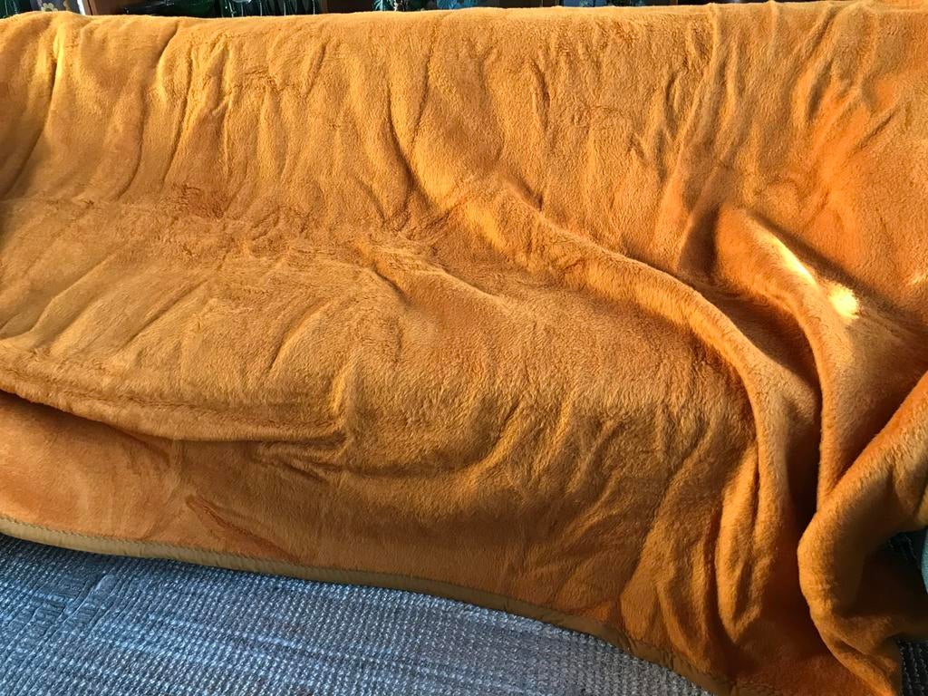 Mega groot vintage / retro Real Dralon deken 185 x 240 cm, Ophalen of Verzenden, Gebruikt, Tweepersoons, Deken of Dekbed