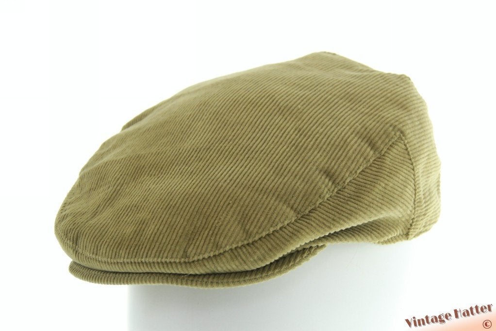 Vintage flatcap Platte pet licht groen ribfluweel 58 ZGAN, Ophalen of Verzenden, Zo goed als nieuw, 58 of 59 cm (L, 7¼ of ⅜ inch)